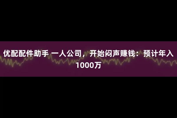 优配配件助手 一人公司，开始闷声赚钱：预计年入1000万